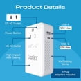 thumbnail image 5 of Ceptics 200W Step Down Voltage Converter - 220v to 110v Voltage Converter for Curling Iron, Straightener, Charger – USB-A & C Fast Charging – Type C Power Cord with A, G, I, E/F Plugs Included, 5 of 9