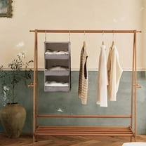 3-Shelf Hanging Closet Organizer and Storage, Hanging Closet Shelves, Hanging Organizer for Closet Khaki