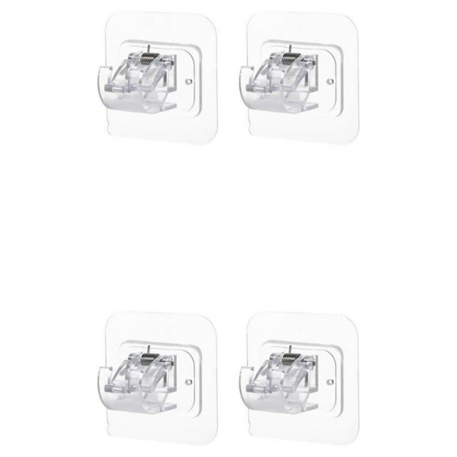 Matsuzay Bathroom Kitchen Self Adhesive Window Curtain Clamp Nail-free Room Clip Puncture-free Holder Rod Towel Rods Living transparente 2 piezas 2Conjunto