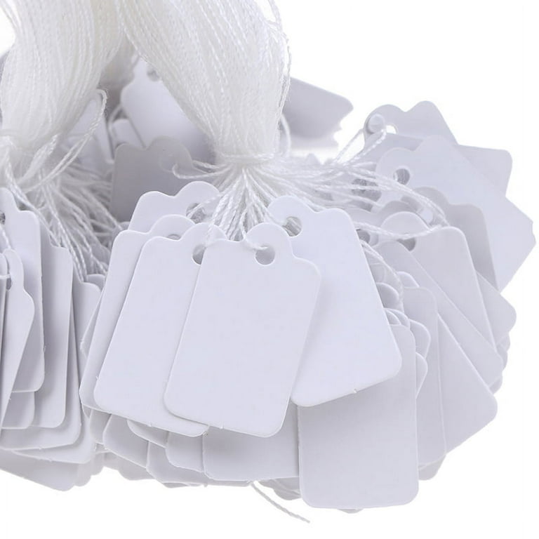 White Paper String Tags for Pricing Jewelry | Tie-On Price Tags For Jewelry  Display