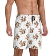 thumbnail image 2 of Sikiie Retro Squirrel Mens Pajama Shorts, Lightweight Lounge Pant with Pockets Soft Sleep Pj Shorts for MenLarge, 2 of 6