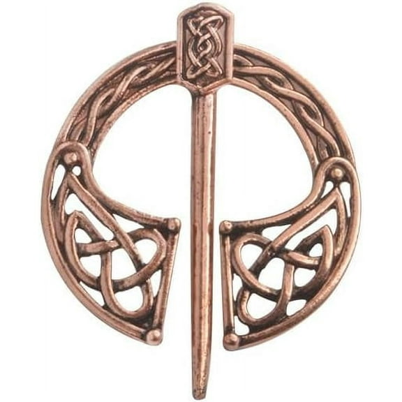 2Pcs Viking Alloy Lapel Pins Red Copper 48.25x38.09mm