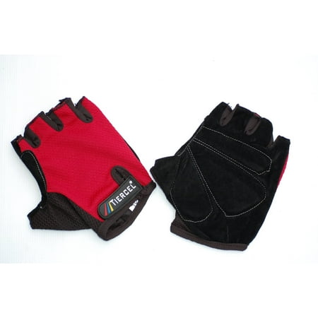 Fingerless Cycling Gloves - Red - Medium