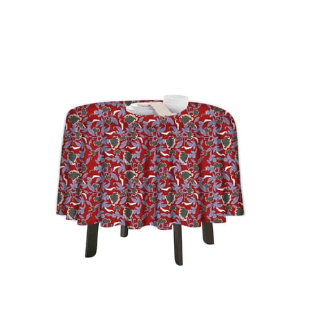 

eloria Floral Printed Round Table Cloth Resistant Washable Decorative Table Cover for Dining Table