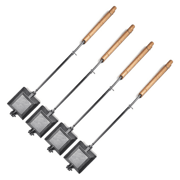 Cast Iron Pie-Iron Sandwich Maker with Detachable Handle set of 4 1