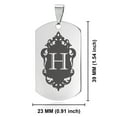 thumbnail image 2 of Stainless Steel Alphabet Letter H initial Dog Tag Keychain Circle Ring, 2 of 2