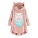 thumbnail image 2 of Top de abrigo de felpa con capucha y manga larga con botones de felpa y orejas de gato con estampado informal para mujer Pompotops  gfhjh24473, 2 of 3