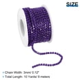 thumbnail image 2 of 10 Yard Crystal Rhinestone Chain, 3.0mm Sew on Close Claw Chain Trim, Deep Purple, 1Roll, 2 of 6