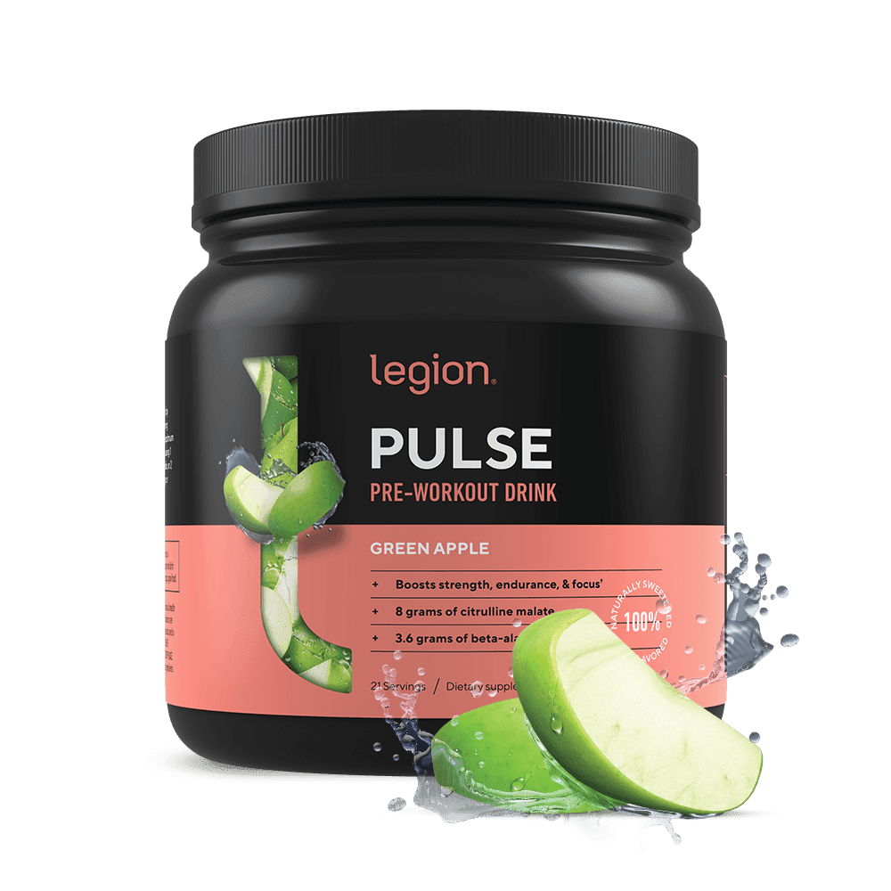 Legion Pulse Pre Workout Supplement Best Nitric Oxide Preworkout Drink For Men And Women To Boost Energy Endurance Creatine Free All Natural Safe Healthy Green Apple 21 Servings Walmart Com