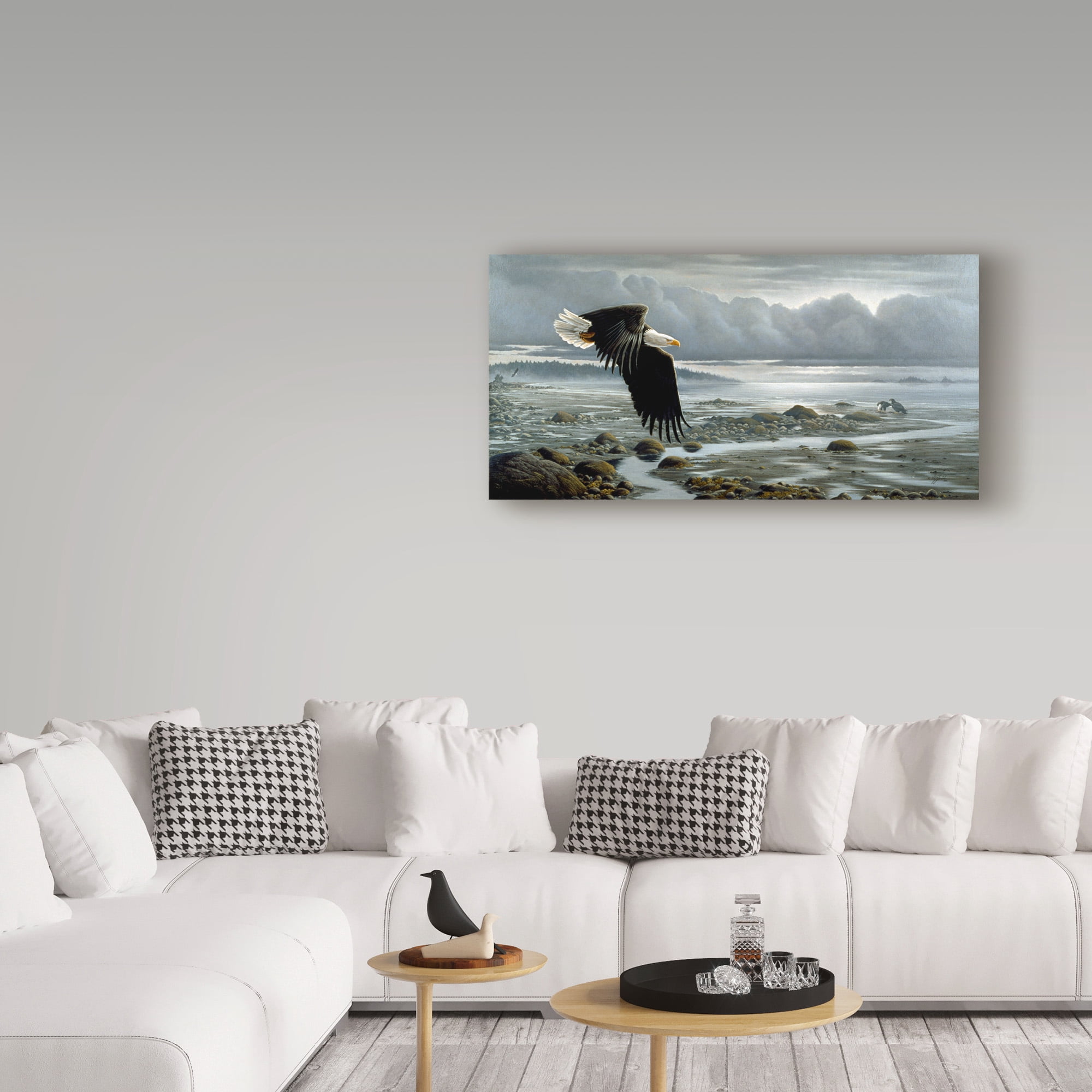 Trademark Fine Art 'Low Tide Bald Eagle' Canvas Art by Wilhelm Goebel