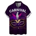 thumbnail image 2 of toraway Chemise Homme Thème Carnaval Manches Courtes Automne Décontracté Impression 3D Hawaïenne Manches Courtes G, 2 of 3