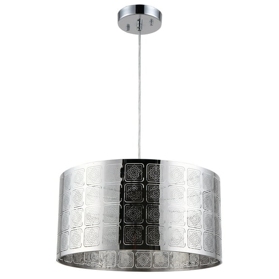 RADIANCE Goods Farmhouse 1 Light Chrome Ceiling Pendant 15" Wide