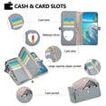 thumbnail image 4 of Wallet Case for Samsung Galaxy S25 Plus 5G 6.7-inch, Litchi Leather Flip Zipper Purse Cover with Card Holder, Heart Makeup Mirror, Crossbody Lanyard, Kickstand Shockproof Protective Phone Case ﻿,Blue, 4 of 11