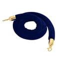 thumbnail image 2 of Velvet Stanchion Ropes, Stanchion Queue Rope , Rope with Mirror Polished Hooks - Blue, 59 59 inch, 2 of 6