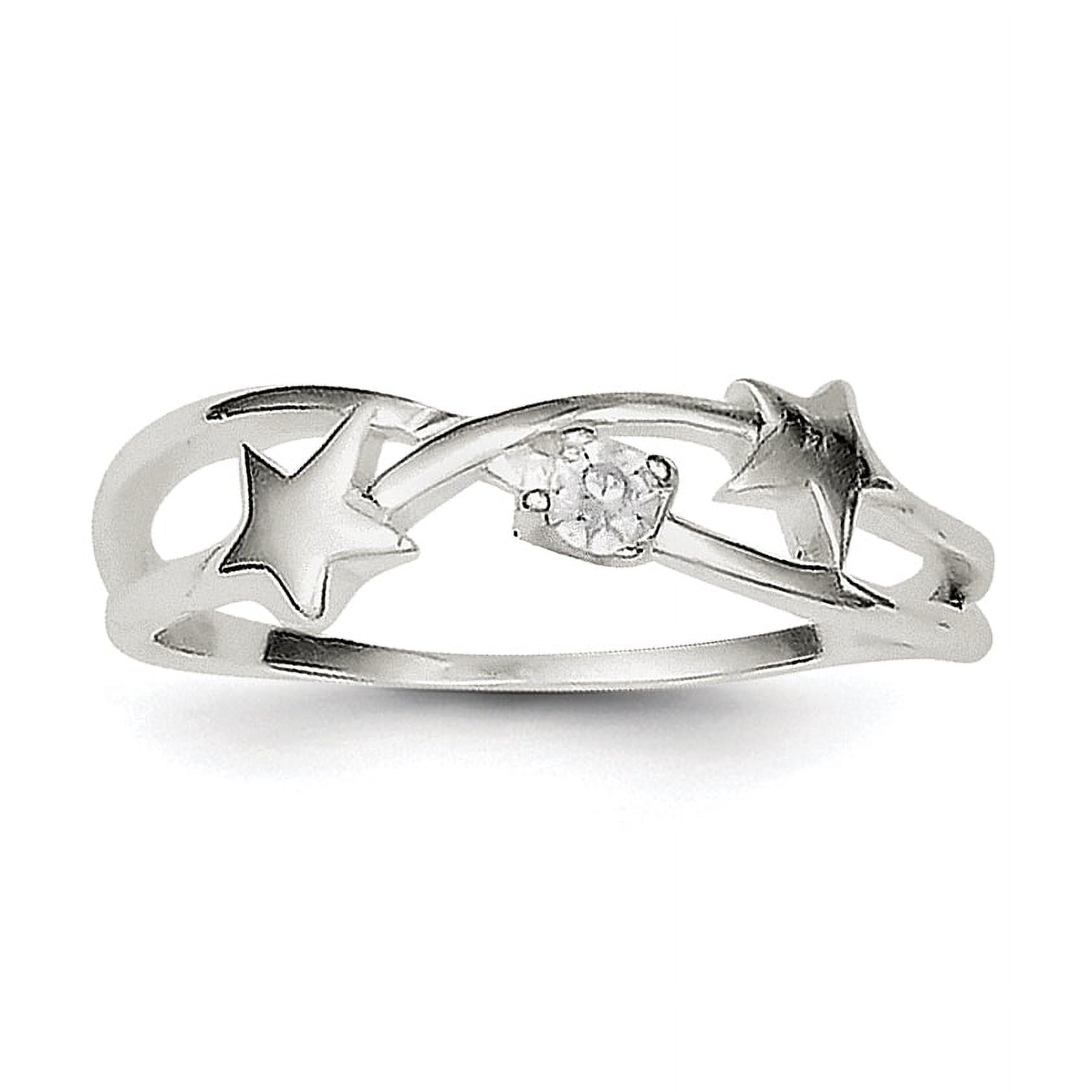 Simply Starz Sterling Silver CZ Star Ring
