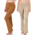 thumbnail image 1 of SNNROO Womens & Plus Stretch Cotton Fold-Over High Waist Bootcut Workout Flared Yoga Pants, 1 of 4
