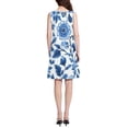 thumbnail image 3 of FORMRS Summer Dress for Women Loose U Neck Sleeveless Midi Beach Sundresses with Pockets, Blue Floral Pattern, 3 of 8