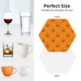 thumbnail image 6 of Lsque Red Crab Pattern 4" Drink Coasters Set of 4, PVC Leather Absorbent Coasters, Table Coaster Set Decorative Coffee Cup Coasters Housewarming Gift -Hexagon, 6 of 6