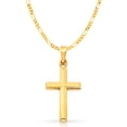 thumbnail image 1 of Ioka-14K Yellow Gold Cross Pendant with 1.9mm Figaro 3+1 Chain Chain Necklace - 22", 1 of 1