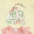 thumbnail image 5 of CAICJ98 Newborn Infant Baby Girl Clothes Outfits Rib Romper Floral Pants with Headband Hat Fall Winter Clothing Set (Red,Newborn), 5 of 7