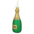 thumbnail image 4 of Northlight 5" Gold and Green Glass Champagne Bottle Christmas Ornament, 4 of 5