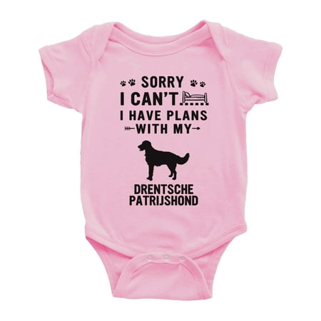 

Sorry I Can t I Have Plans With My Drentsche Patrijshond Love Pet Dog Cute Baby Bodysuit (Pink 0-3 Months)