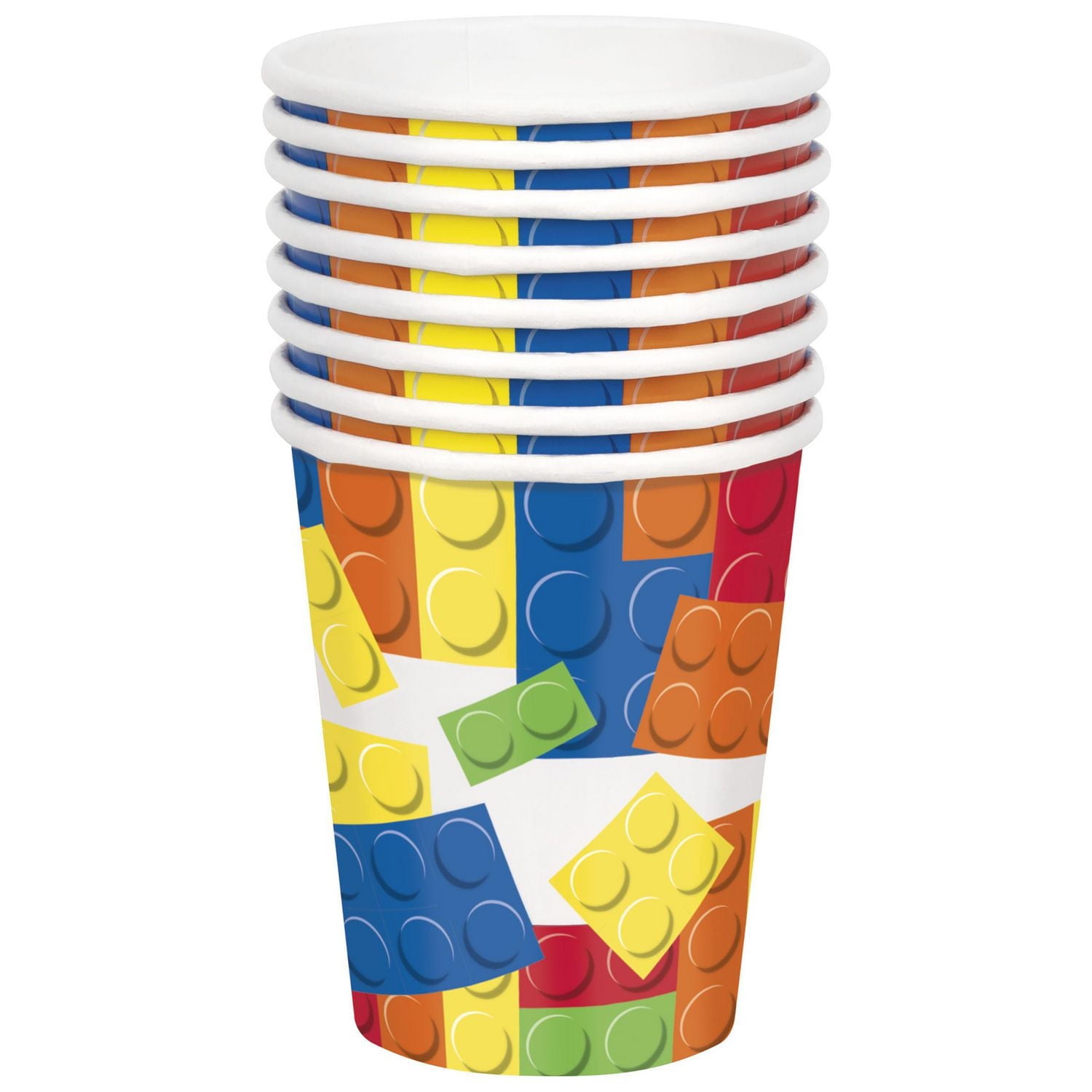 Building Blocks 9oz Paper Cups, 8ct, 9oz/266ml