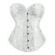 thumbnail image 2 of Tops de corsé Prolriy para mujer, conjuntos de top de corsé con bustier para mujer, faja de cintura de satén negro, tops góticos de talla grande, tops de mujer blancos XL, 2 of 4