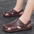 thumbnail image 2 of Cathalem Mens Athletic Sandals Compression Molded Footbed & Comfort Fit, Enhanced Grip Soles,Brown 44, 2 of 5