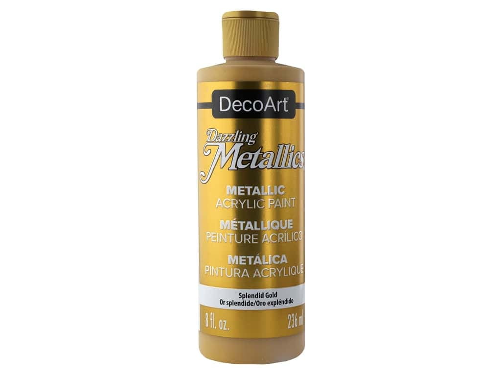 1PK DecoArt Dazzling Metallics Acrylic Paint - Splendid Gold 8 oz. 1 -  Walmart.com