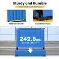 thumbnail image 3 of 2-Pack Stadium Seats with Back Support and Cushion, Portable Bleacher Chair with Cup Holder and Shoulder Strap, Blue, 3 of 8