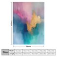thumbnail image 4 of WERPE Flannel Blanket Gifts Gold and Blue Abstract Art White, 4 of 6