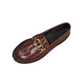 thumbnail image 2 of ZunFeo Womens Wine Chunky Loafers Slip On - Platform Crocodile Embossed Patent Faux Leather Casual Shoes with Buckle,Size 7, 2 of 9