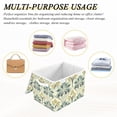 thumbnail image 6 of Yayeee Collapsible Cube Storage Bin with Lid Fabric Closet Decorative Basket with Handles, Beige Floral Pattern, 6 of 7
