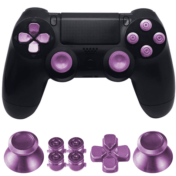 Boutons Métalliques pour Double Choc, Joysticks Métalliques en Aluminium Prise Analogique et Boutons Balle pour Manette PS4