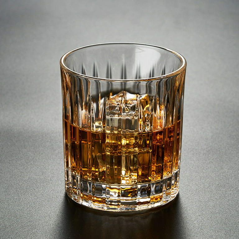 JEKMOS 2Set Whiskey Glasses Rotatable Tumbler Crystal Glass Cups, Viski  Glasses Clear Glassware with 2Pcs Bamboo Coasters - Scotch, Bourbon,  Liquor
