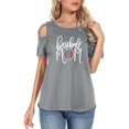 thumbnail image 1 of Fiudx Camisas de Mujer Camiseta Estampada a La Moda para Mujer, Blusa de Manga Corta, Tops Informales con Cuello Redondo, 1 of 4