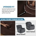 thumbnail image 2 of PrimeBeau Luxurious Soft Velvet Recliner Slipcover with Footrest, Brown, 2 of 6
