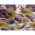thumbnail image 3 of Ambesonne Tropical Quilted Bedspread Set 3 Pcs, Monstera Leaves Hibiscus, Twin, Purple Dark Yellow, 3 of 4