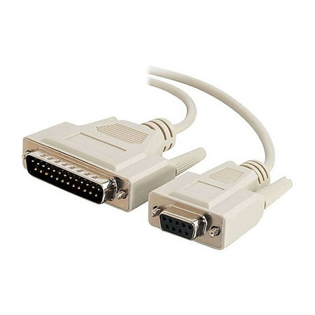 Female Serial Modem Cable - AYA 25Ft. (25 Feet) DB9 Female to DB25 Male AT Serial Modem Cable with Thumbscrews