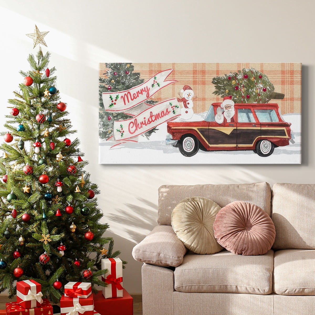 Santa on Wheels Collection D- Gallery Wrapped Canvas