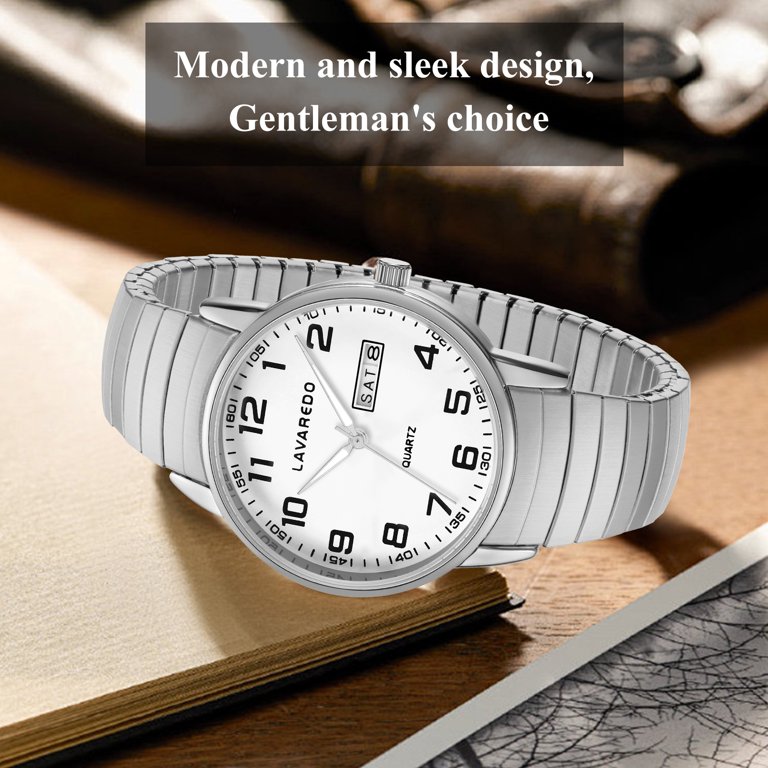 Alps Men's Analog Quartz Watch with Stainless Steel Expansion Band photo 6