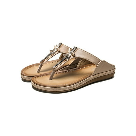

Difumos Ladies Cool Wedge Summer Slippers Soft Slip On Flip Flops Beach Non-slip Open Toe Thongs