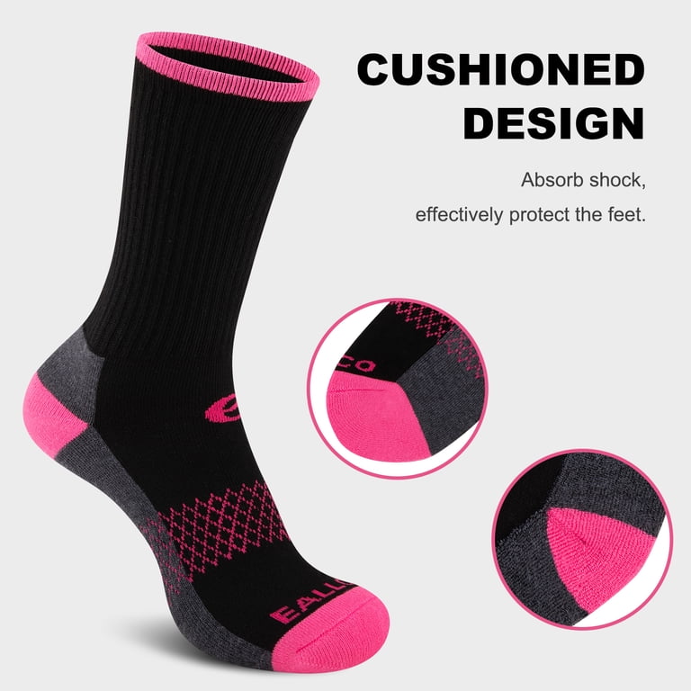 Womens Athletic Crew Socks, Cushioned Moisture-Wicking, 6-Pack photo 4