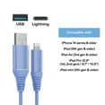 thumbnail image 4 of onn 6ft Lightning to USB Charging Cable, MFI Certified, Blue - Compatible with iPhone 14/13/12/11/X/XR/XS/8/7/6/5, iPad, Airpods and more, 4 of 6