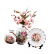 thumbnail image 4 of Jarrones de cerámica de 3 piezas, contenedores para plantas, adornos modernos, jarrones decorativos, flores Blanco, 4 of 9