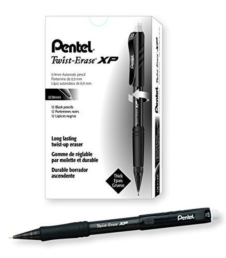 Twist-Erase EXPRESS Mechanical Pencil 0.9 mm, HB 2.5, Black Lead, Black Barrel, Dozen