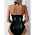 thumbnail image 2 of Womens Rave Wear Bodysuit Snakeskin Print Sexy- Swimsuit for Festival Dance Rave Clothing Black XL, 2 of 7