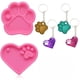 thumbnail image 4 of 2 moldes de silicona para resina, moldes de silicona para joyería resina epoxi y 10 piezas. Llaveros con cadena Pet Paw Shape llavero hecho a mano molde de silicona con formas de llavero de agujero Adepaton ZH-181, 4 of 9