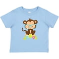 thumbnail image 3 of Inktastic Cute Monkey With Eyeglasses, Colorful Flowers Boys or Girls Baby T-Shirt, 3 of 5